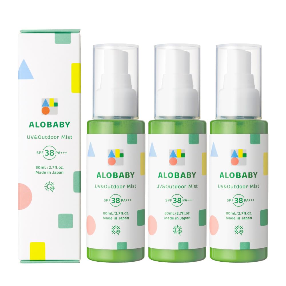 2026 RN Продукт Солнцезащитный спрей Alobaby UV Outdoor Mist SPF38+++ 3 Бутылки Без Добавок Произведено в Стране Без ДЭТА Без Абсорберов Детский Органический Без Химикатов