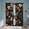 2Pcs Polyester Vintage Mushroom Moonlight Printing Window Curtains Birthday Party Decoration Backdrop Drapes for Living Room