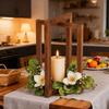Wood Farmhouse Lantern Candle Holder Wooden Lanterns for Home Mantle Country 1Pc