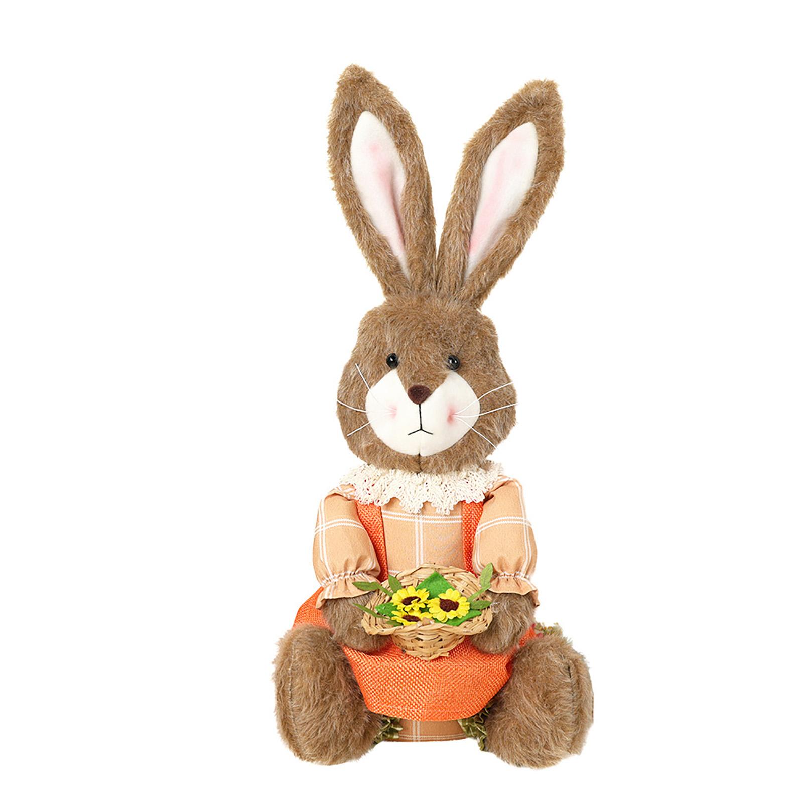 

Easter Bunny Party Decor Realistic Ornament Handmade Home Store Decoration Country Retro Style Gift Window Display Prop One Size оранжевый