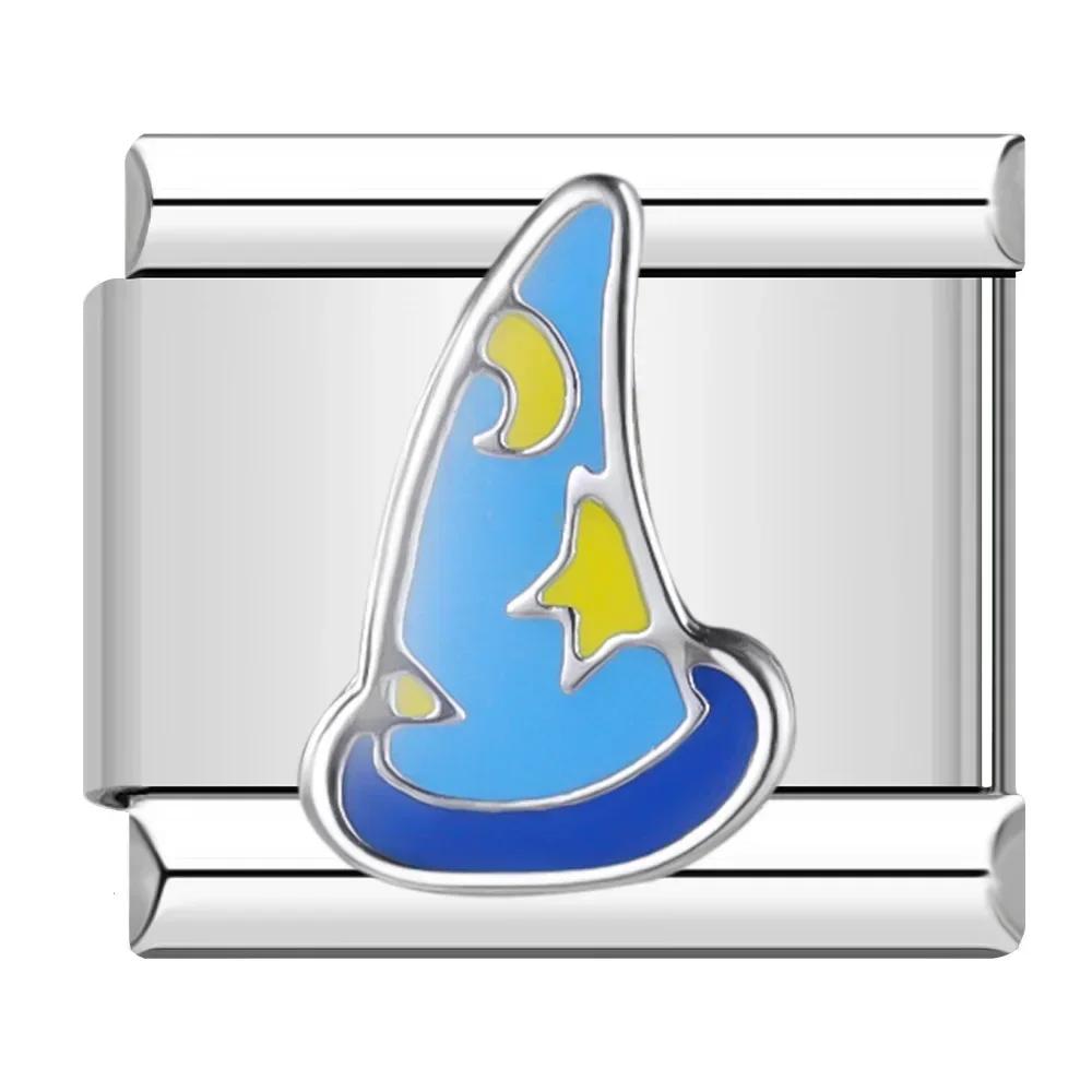 Hapiship Culoare romantică Heart Star Flwoer Tai Chi Italian Charm Links Fit 9mm Bratara din oțel inoxidabil Bijuterii DIY Fabricare DJ597