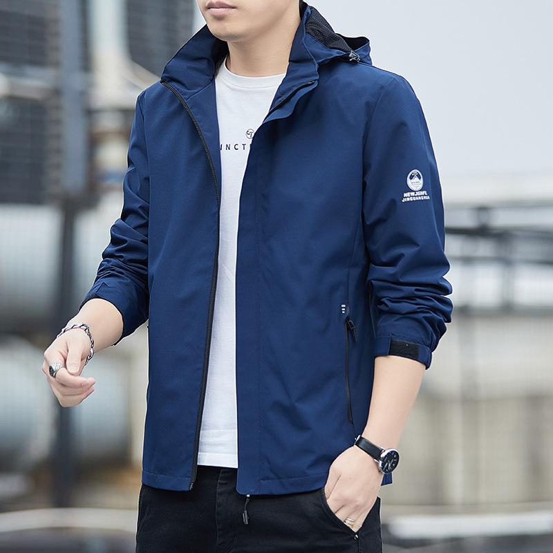 Jacket Men's Spring and Autumn New Style Removable Hooded Windproof Jacket Outdoor Fashion Mountaineering Jacket