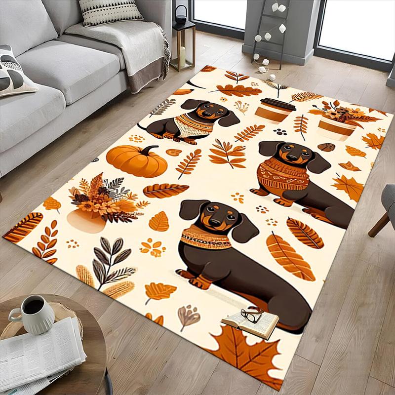 1PC Dachshund Coffee Extra Large Non Slip Floor carpet, Office, family, bedroom, Studio Large Area Rug Indoor Rugs