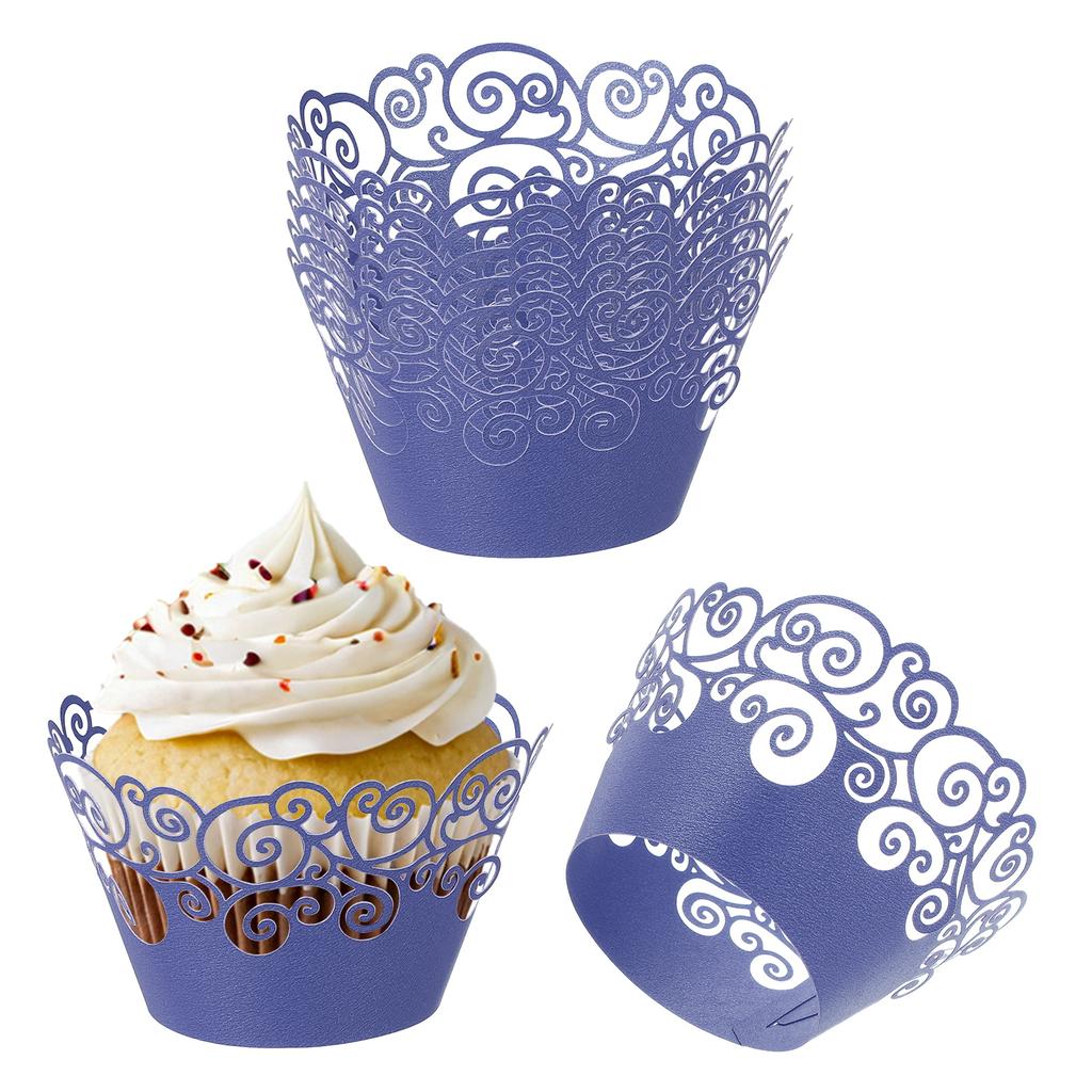 50 Pack Cupcake Wrappers Paper, Baking Cups Standard Cloud Decoration for Anniversary Birthday Weddings and Parties, Pink