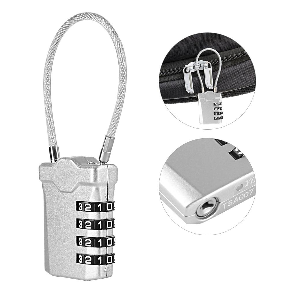 TSA Accepted Resettable 4 Digit Lock Travel Luggage Suitcase Padlock(Black)