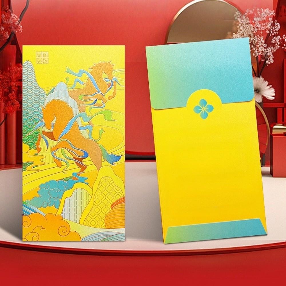 6pcs Artistic 2026 Horse Year Red Envelope Gold Stamping Lucky Red Pockets  Lunar New Year