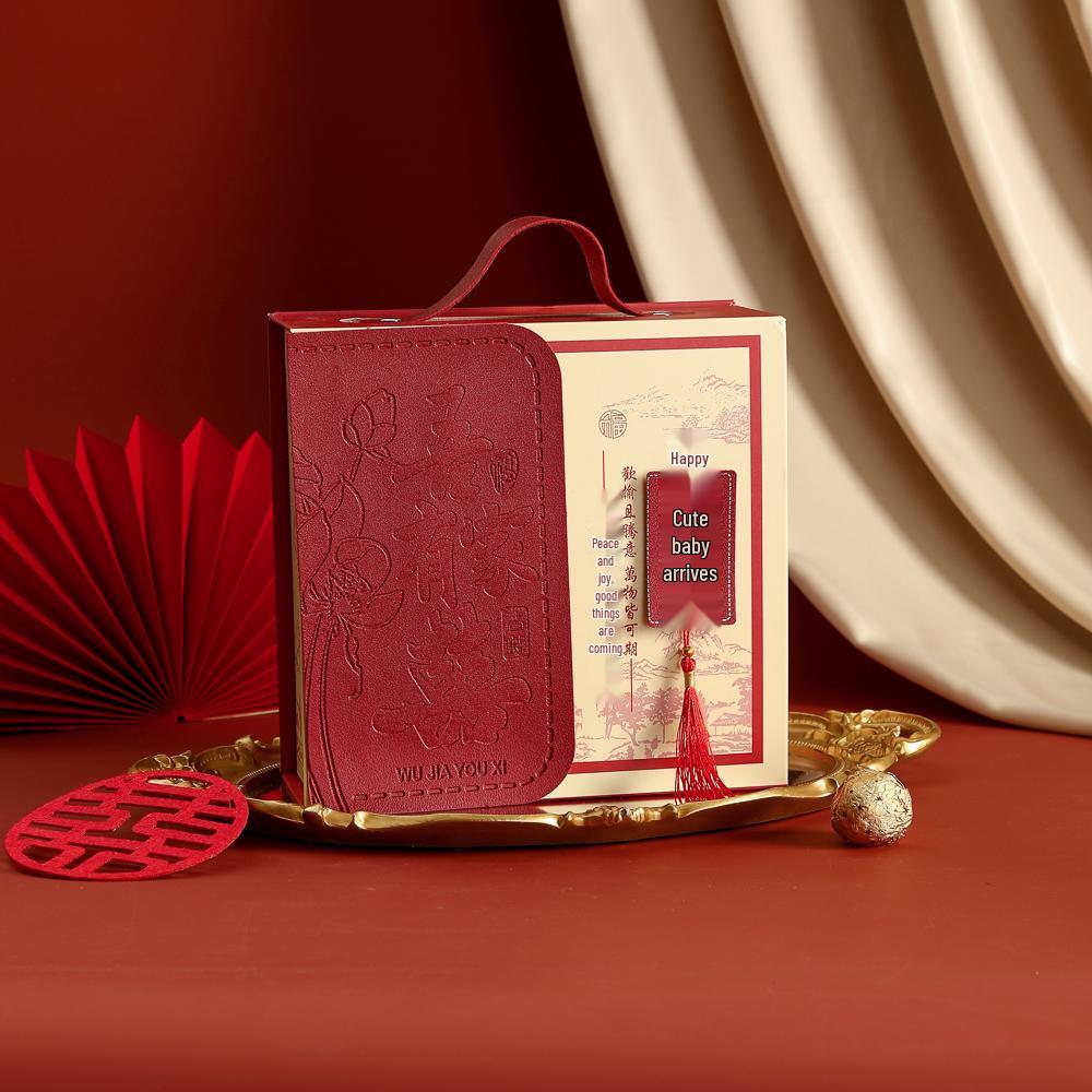 Chinese Flip-Top Festive Gift Box for Weddings, Engagements, Birthdays, and Banquets