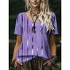 Fashion Versatile Flower Printed V-Neck Top Women's Short Sleeve Casual Comfortable T-Shirts Women’s