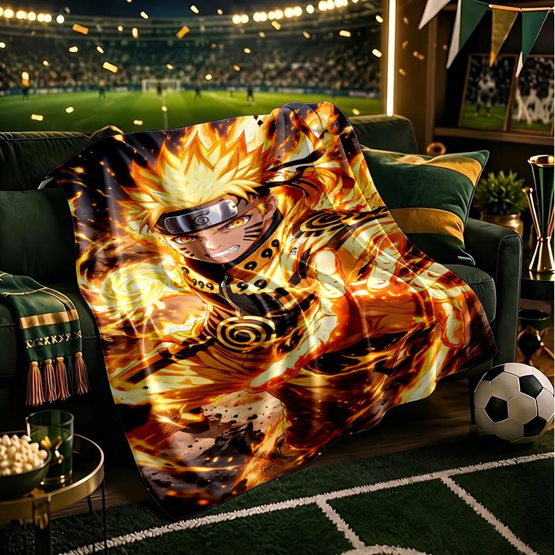 Dark Anime Ninja Character Blanket Lightweight Ideal Bedding Blanket Perfect for Travel, Camping, Living Rooms, Offices, Sofas, Fan Christmas Gift