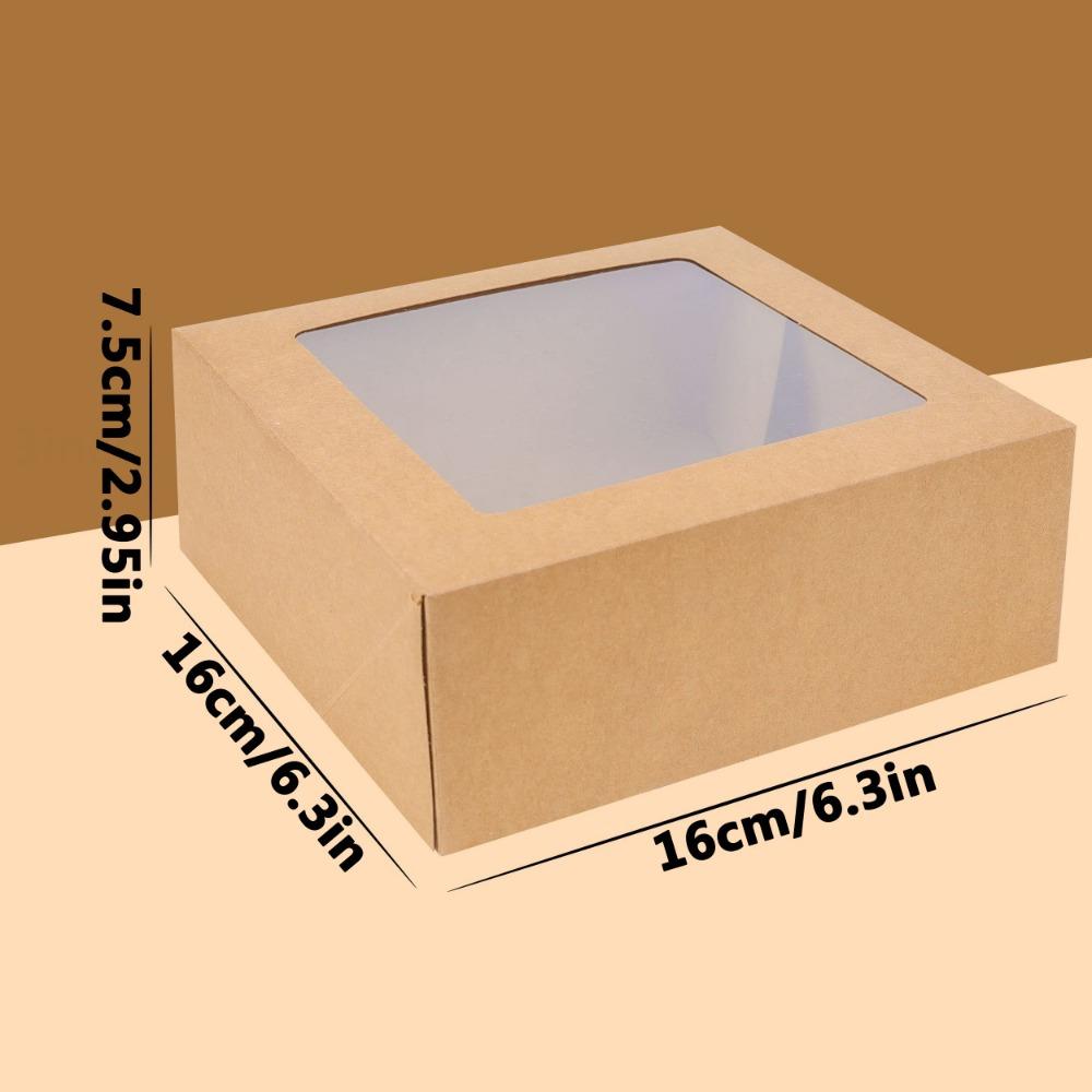 12pcs Gift Boxes with Clear Window Kraft Paper Treat Boxes, Gift Wrap Box for Weddings Birthdays, Parties, Packaging Box for Soap Gift Jewelry