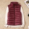 Winter Warm Vest Jacket Black Stand Collar Winter Sleeveless Vests Short Vest White Duck Down Jacket Female Waistcoat Gilet Vest