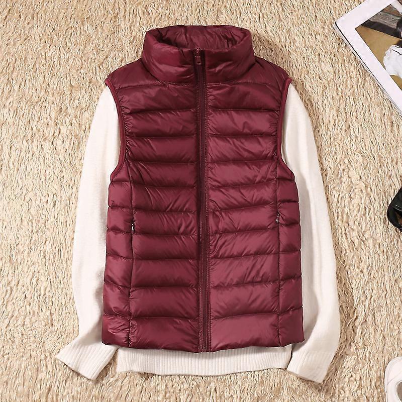 Winter Warm Vest Jacket Black Stand Collar Winter Sleeveless Vests Short Vest White Duck Down Jacket Female Waistcoat Gilet Vest