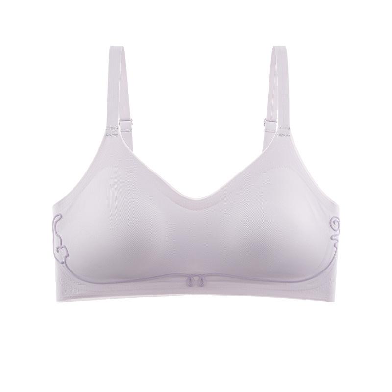

Traceless thin jelly glue women s soft support upper support gathering glossy anti-sagging beautiful back steel-rimless underwear bra XL