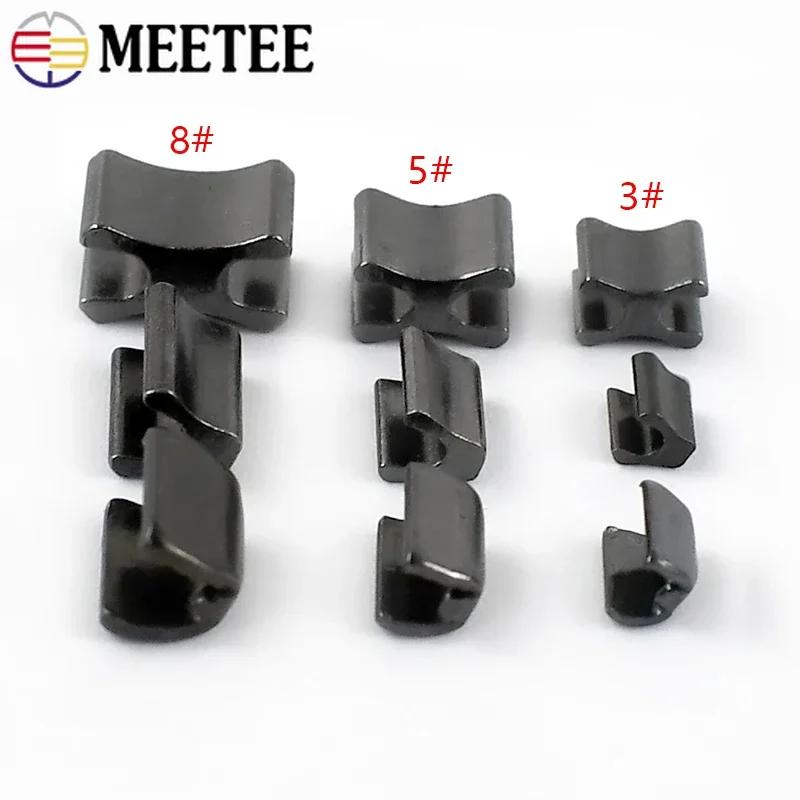 50/100 st Meetee 3# 5# Metallblixtlås U-stoppare Reparationssats Blixtlås Svansklämma Halkfria Ändlås DIY Skräddare Verktyg Sytillbehör