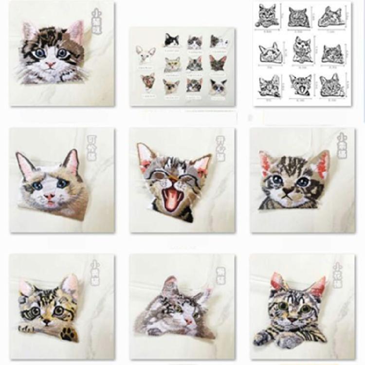 Trendy Cats Pattern Patches Personality Clothes Heat Transfer Appliques for Creative Craft Projects