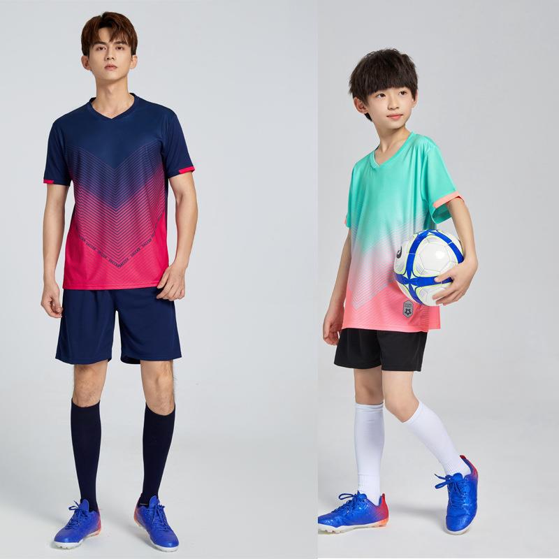 Set Divise da Calcio Uomo e Donna Maglie da Calcio a Manica Corta Asciugatura Rapida Abbigliamento da Allenamento Calcio Bambini