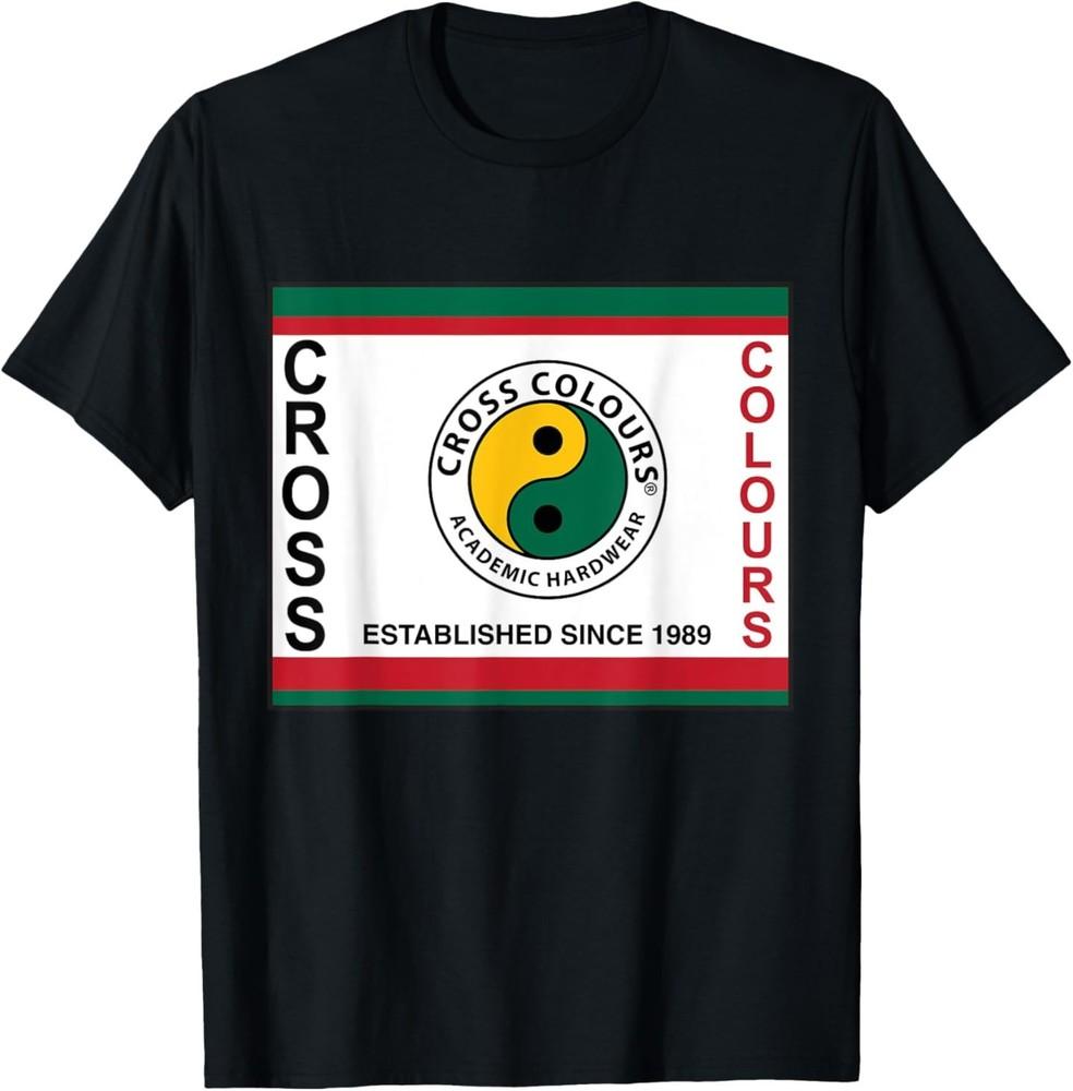 

CROSS COLOURS Yin Yang Label Logo Retro Graphic 1990 s Urban Vintage Unisex 2XL