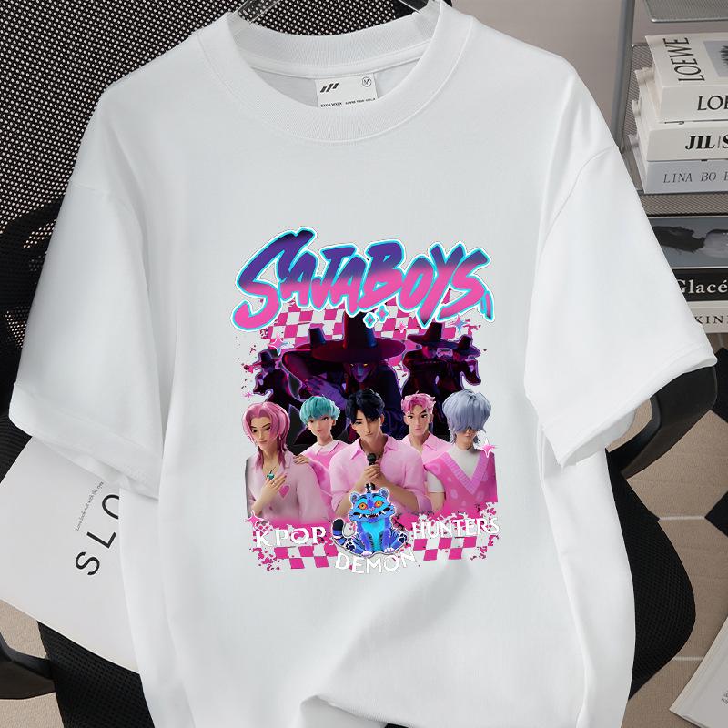 Kpop Korean Wave Witch Hunt Printed Short Sleeved T-shirt