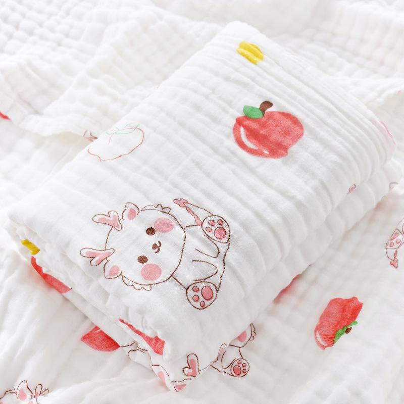Pure Cotton Four-Layer Gauze Baby Bath Towel and Swaddle Blanket for Newborns