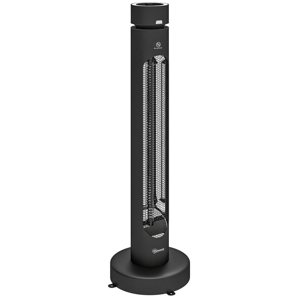 2000 W Electric Infrared Patio Heater, Free Standing Oscillating Outdoor Garden Heater with Knob/Remote Control, Black
