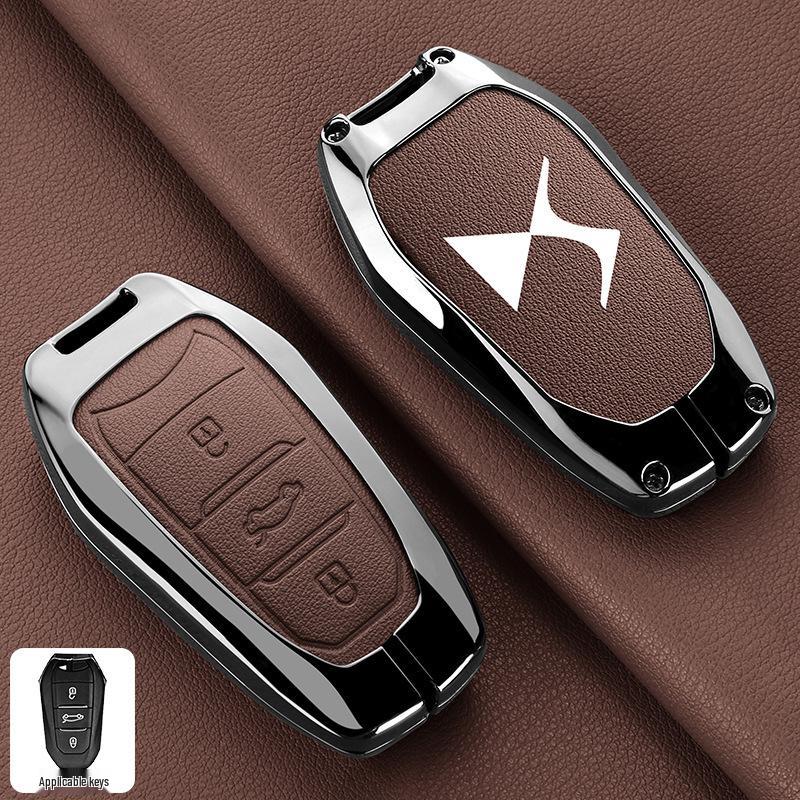 Custodia Chiavi DS7: Guscio Metallico DS4S con Fibbia e Catena per Telecomando Auto Intelligente DS5/DS6