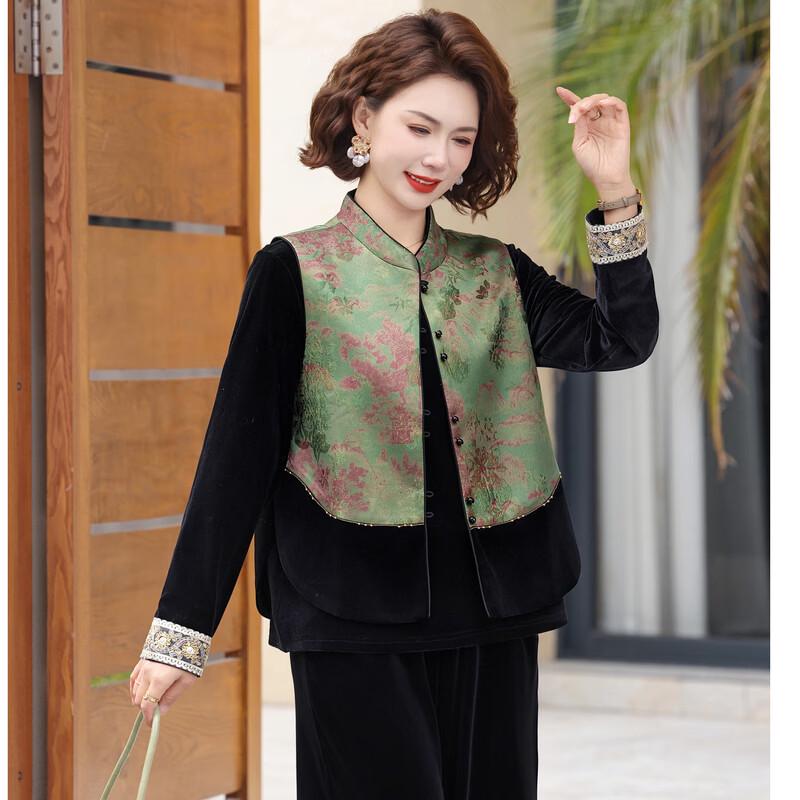 New Chinese Style Women's Floral 3-Piece Set