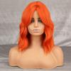 MISS WIG Fioletowa Falowana Syntetyczna Peruka z Włókna Odpornego na Ciepło dla Kobiet z Grzywką Czarno-Różowo-Brązowa Peruka Cosplay do Noszenia na Co Dzień