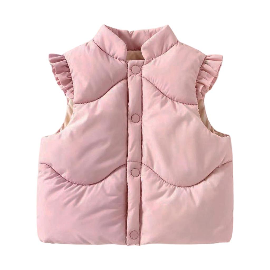 Kids Lace Trim Sleeveless Vest Top with Wide Shoulder for Fall and Winter