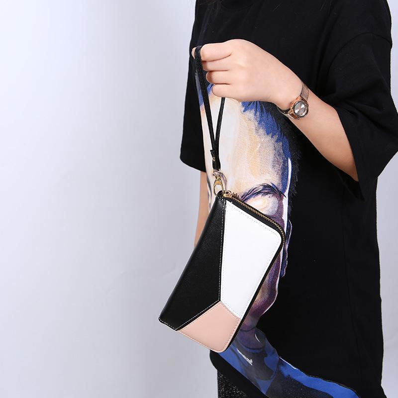 Women's Trendy Color Block Long Clutch Wallet, Large Capacity Zipper, 2020 Style