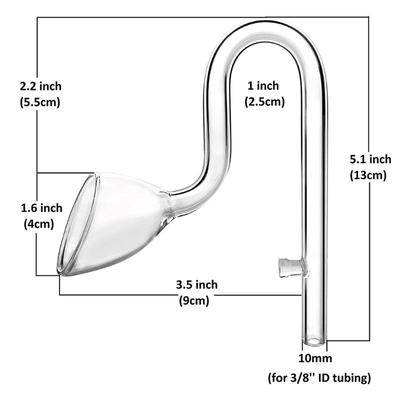 Aquarium Tank Outlet Water Outflow Lily Pipe Filter Accessories 10mm 13mm 17mm Transparent Glass with Suction Cups