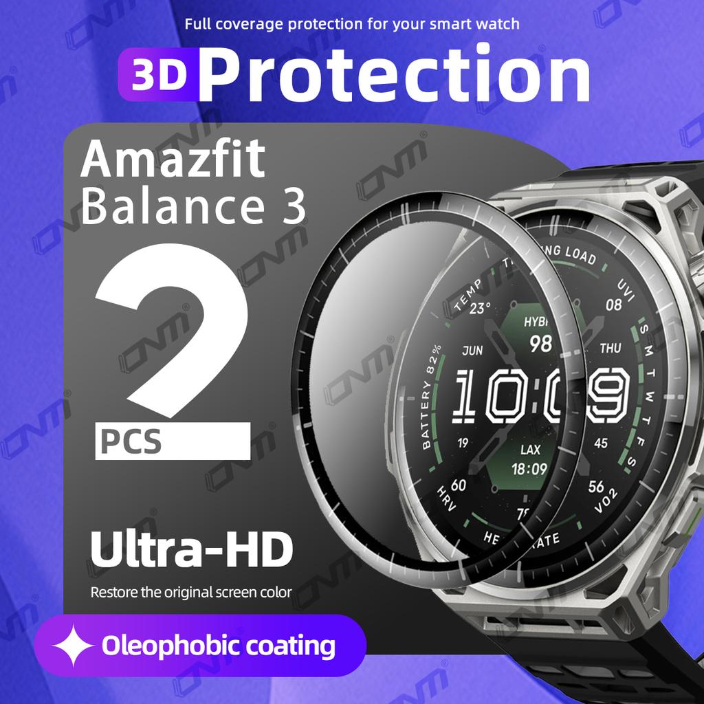 3D Screen Protector for Amazfit Balance 3 Anti-scratch Film Full Coverage Ultra-HD Protective Film (Not Glass) Accessories