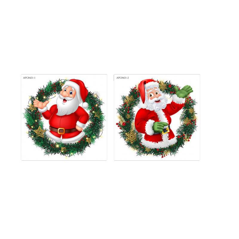Self-Adhesive Cartoon Santa Claus Stickers for Living Room and Main Door - Christmas Decorations