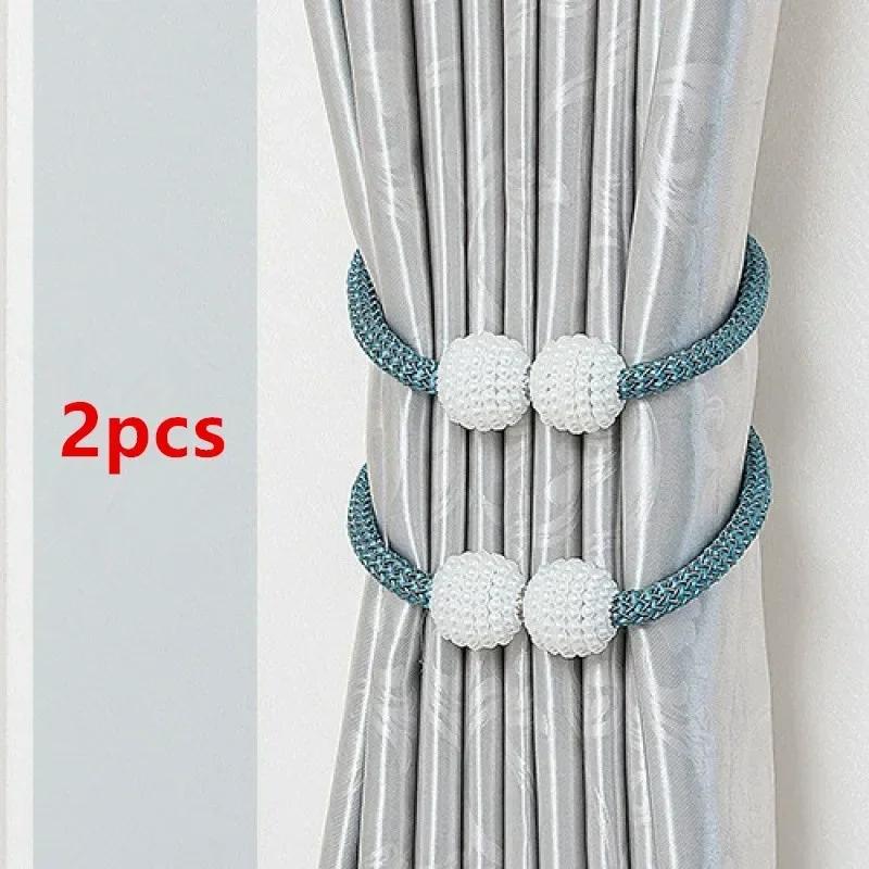 Magnetische Vorhang-Clips mit Perlen, Schnalle, Vorhanghalter, Haken, hängende Kugel, magnetische Raffhalter, Vorhang-Zubehör für Zuhause