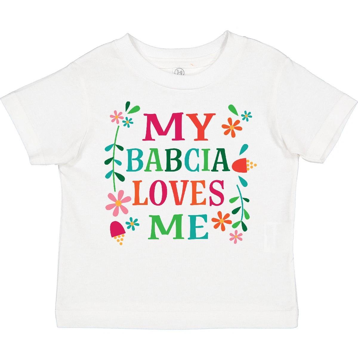 Inktastic My Babcia Loves Me Toddler T-Shirt Girl Granddaughter Grandma Child 100