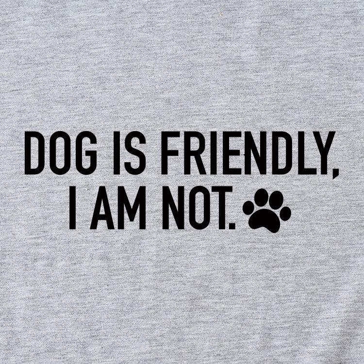 Casual crew neck T-shirt DOG IS FRIENDLY summer comfortable loose short-sleeved top