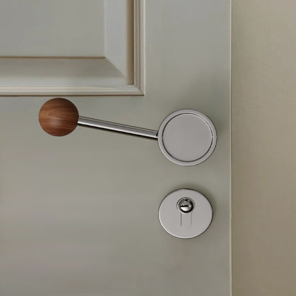 Black Walnut Vintage Door Lock Creative Design Modern Door Knob Security Door Bar  Bedroom Use