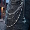 Three Layers Star Pendant Pants Chain Tassel Punk Waist Chain Fashion Hip Hop Chain  Rock