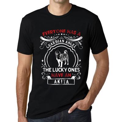 Herren Vintage T-Shirt Grafik T-Shirt Akita Dog Deep Black
