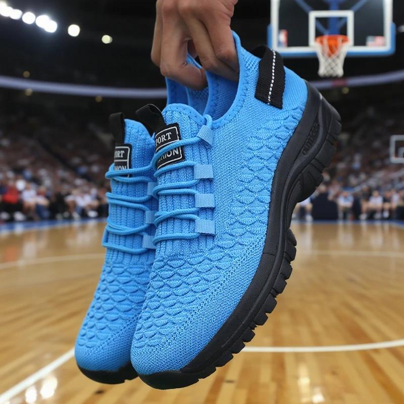 

Summer men s running shoes unique mesh eye-catching design knitted sneakers breathable comfortable outdoor tennis men s shoes 36