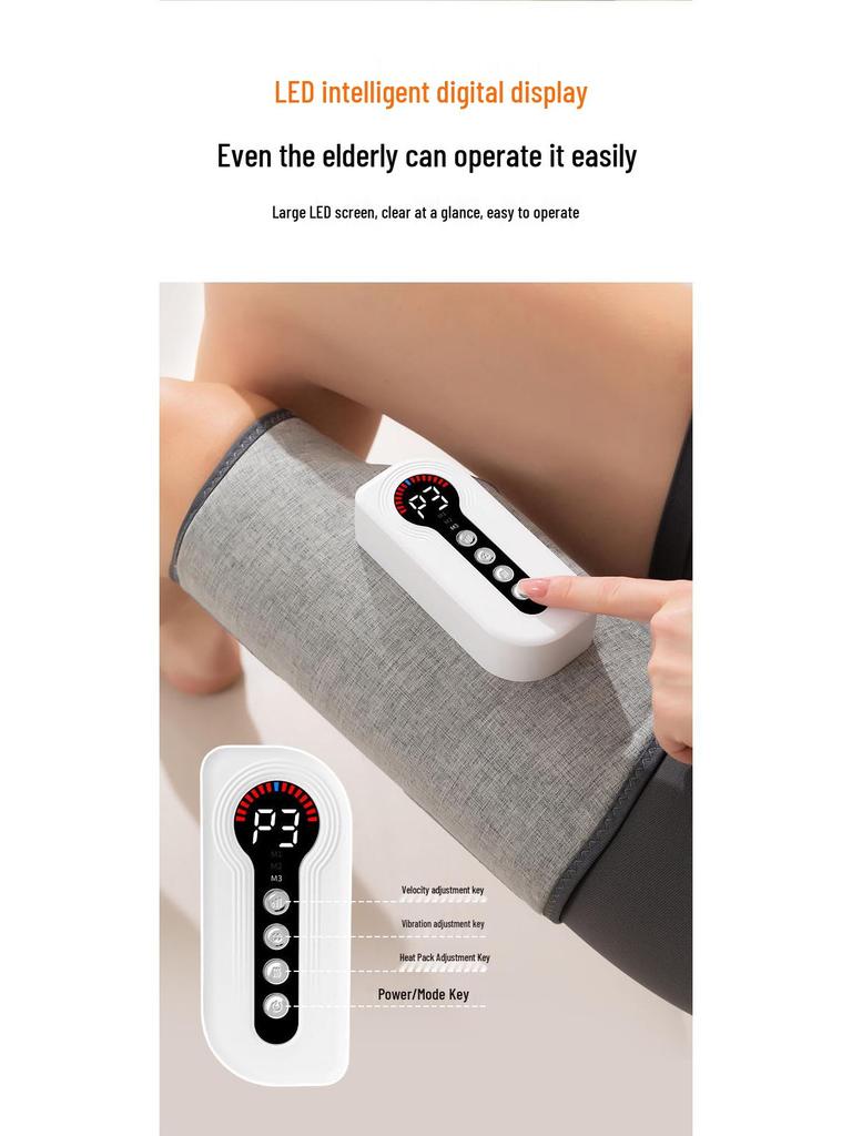 High-Power Electric Leg Massager with Airbag Knee Pads and Extended Battery Life