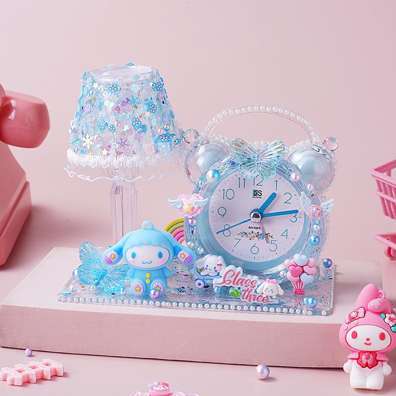 DIY Children's Night Light Alarm Clock with Crystal Glue - Handmade Gift for Girls