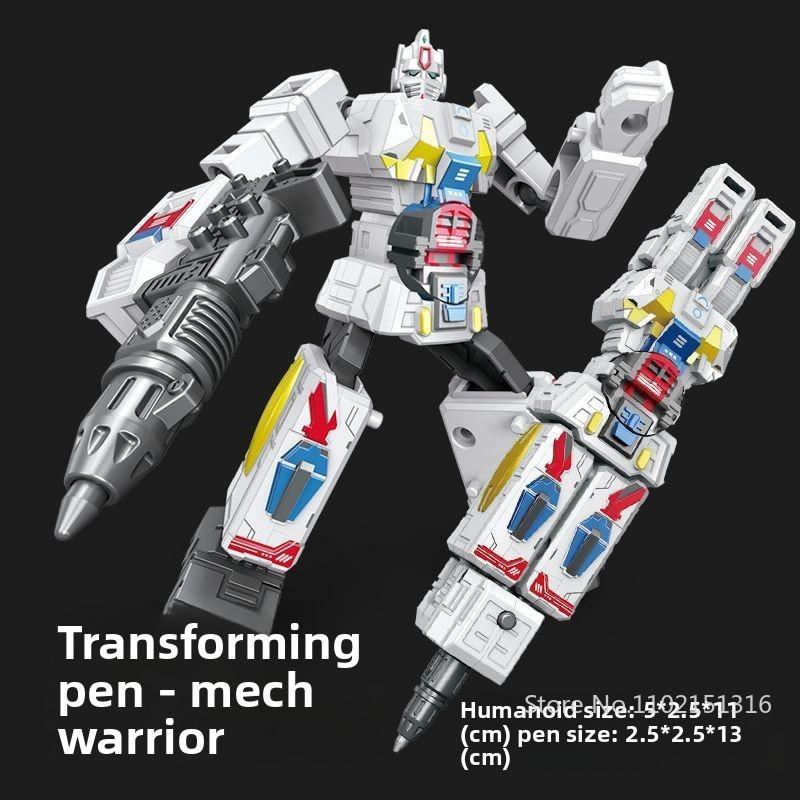 2IN1 Transformation Robot Toy Deformable Ballpoint Pen Rotary Joint Robot Deformation Action Figure Model Toys Deformed Robot