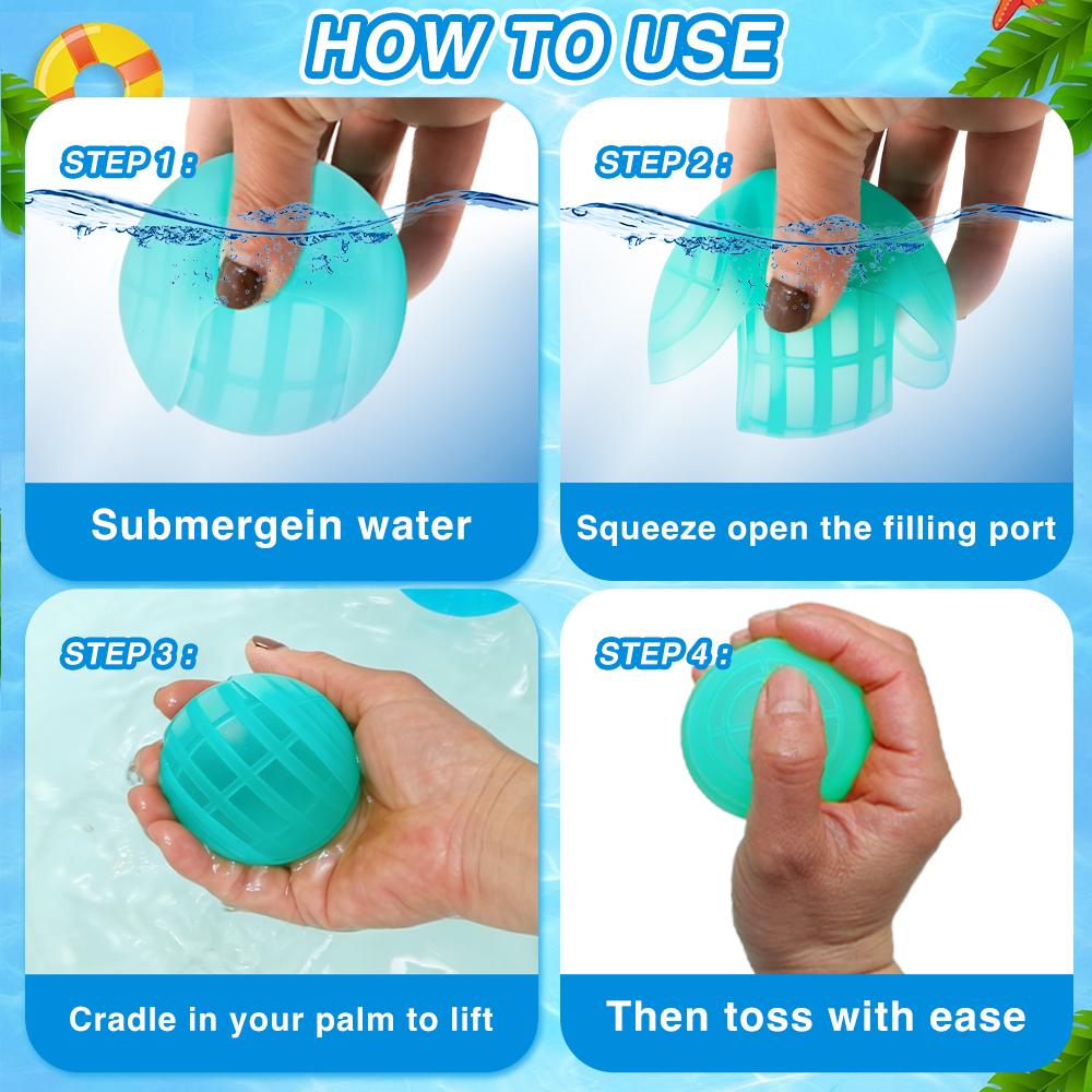 Reusable Water Balloons Refillable Water Balloon Quick Water Bomb Splash Balls for Kids Swimming Pool