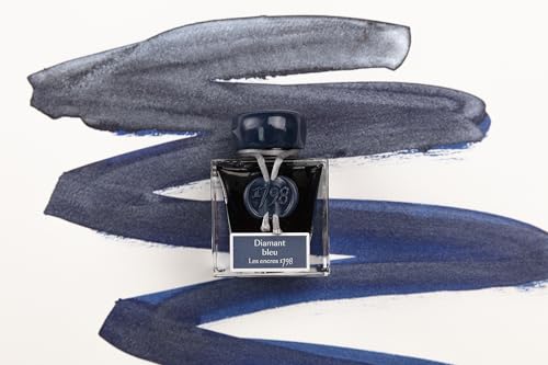Herbin Anniversary Ink 1798, Diamond Blue, 50ml, for Fountain Pens, Glass Pens, and Dip Pens (Contains Silver Nanoparticles) (hbj15519)