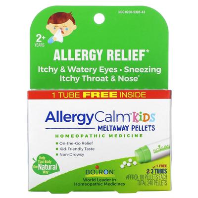 AllergyCalm for Children, Ages 2+, 3 Tubes, 80 Tablets Per Pellet.