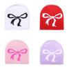 Acrylic Knitted Hat With Bow Detail For Autumn Casual And Outdoor Use