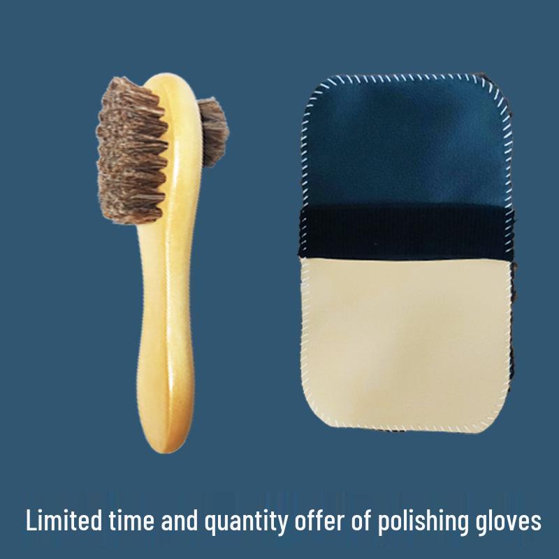 Horsehair Shoe & Leather Cleaning Brush - Soft, Multifunctional Bristles for Dusting & Polishing
