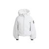 Puffer Jackets Women's White Hooded Moderate Puffer Jacket IK3120
