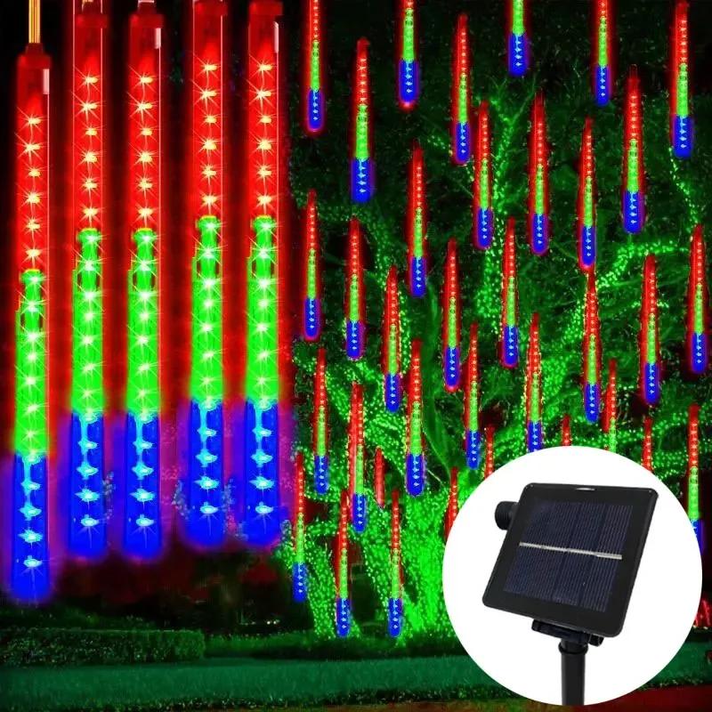 Festoon LED Meteor Shower String Light Christmas Wedding Party Solar Garland Lamp Summer Garden Decoration Solar Outdoor Lights
