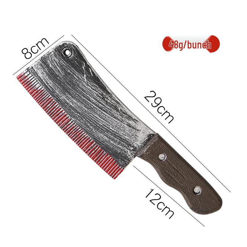 Halloween Curved Blood Tip Knife Prop: Plastic Prank and Decoration Tool for Ghost Festival, Sickle Shape.